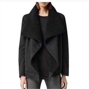 All Saints Bora Biker Sweatshirt Jacket size Small